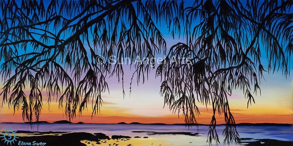 059 Purple Sunset at the Loyalty Beach (Cape York, North QLD) (Reproduction)